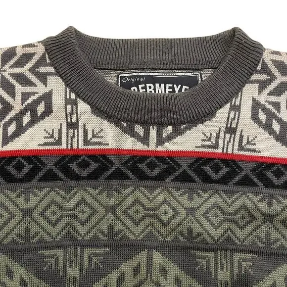 Obermeyer XXL Wool Blend Sweater | Vintage Ski Lodge Geometric Knit NWOT New - Picture 8 of 8